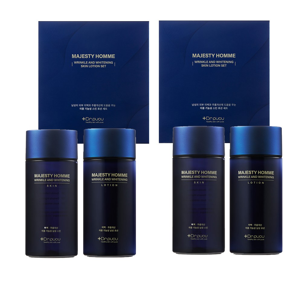 중년남성/면도피부 진정/주름탄력 미백 개선 마제스티 옴므 링클 앤 화이트닝 스킨로션 세트, 2세트 35,100원
