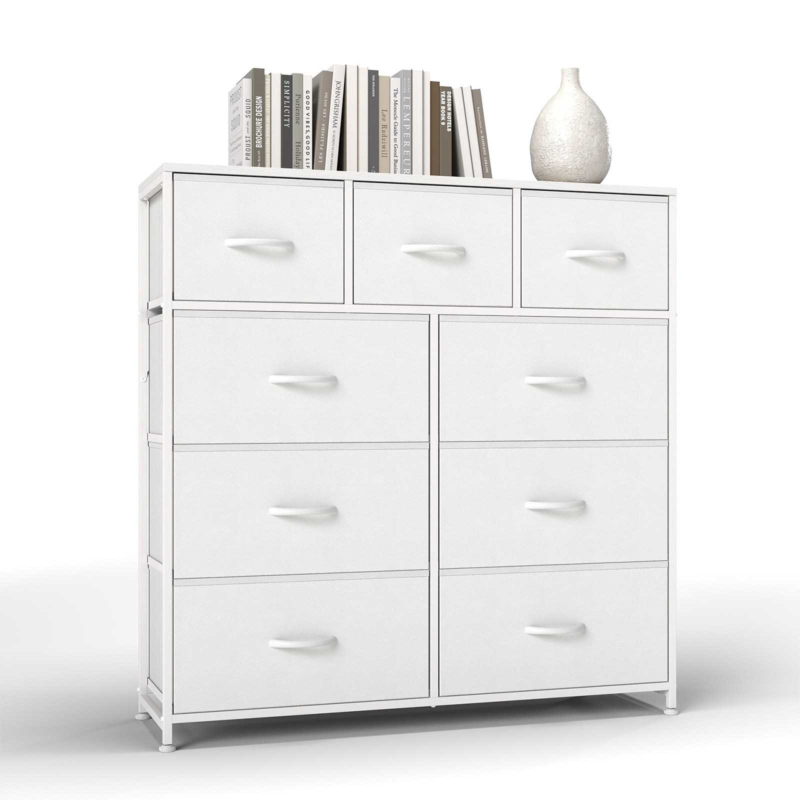 소웰홈 패브릭 4단9문 와이드 수납장, 화이트, 9단 99,800원