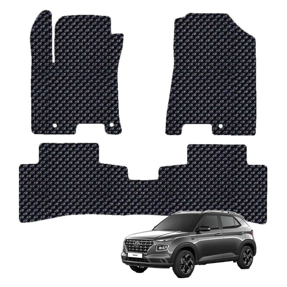 오토가드 엠보싱 3D 벌집 고무 자동차 매트 1 + 2열 세트, 블랙, 베뉴 가솔린 2019년 7월 59,900원