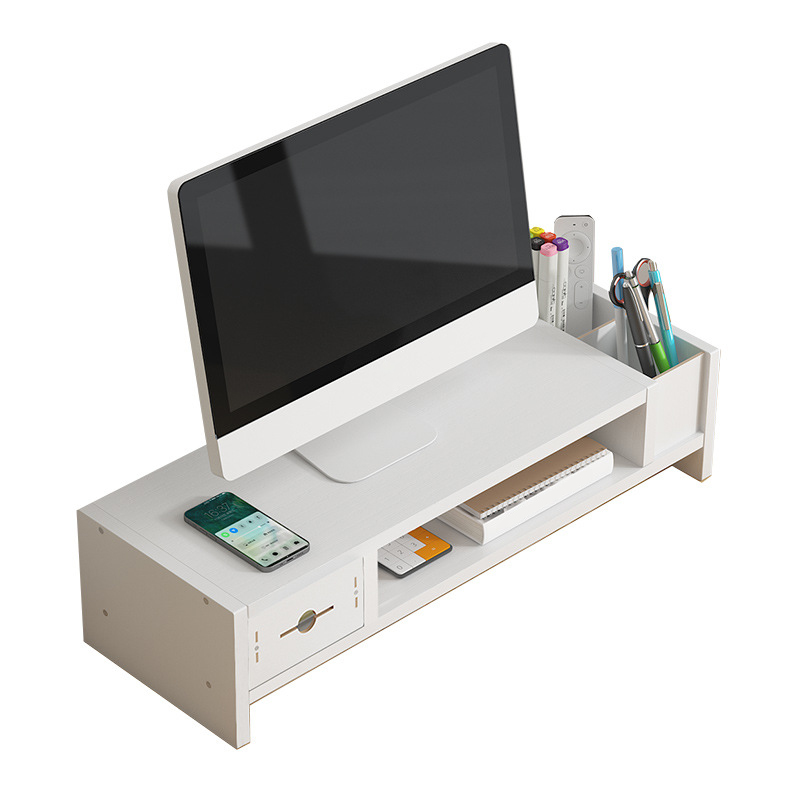 슈퍼인 컴퓨터 모니터 받침대 다용도 수납 2단 높이조절 서랍형, 화이트 26,800원