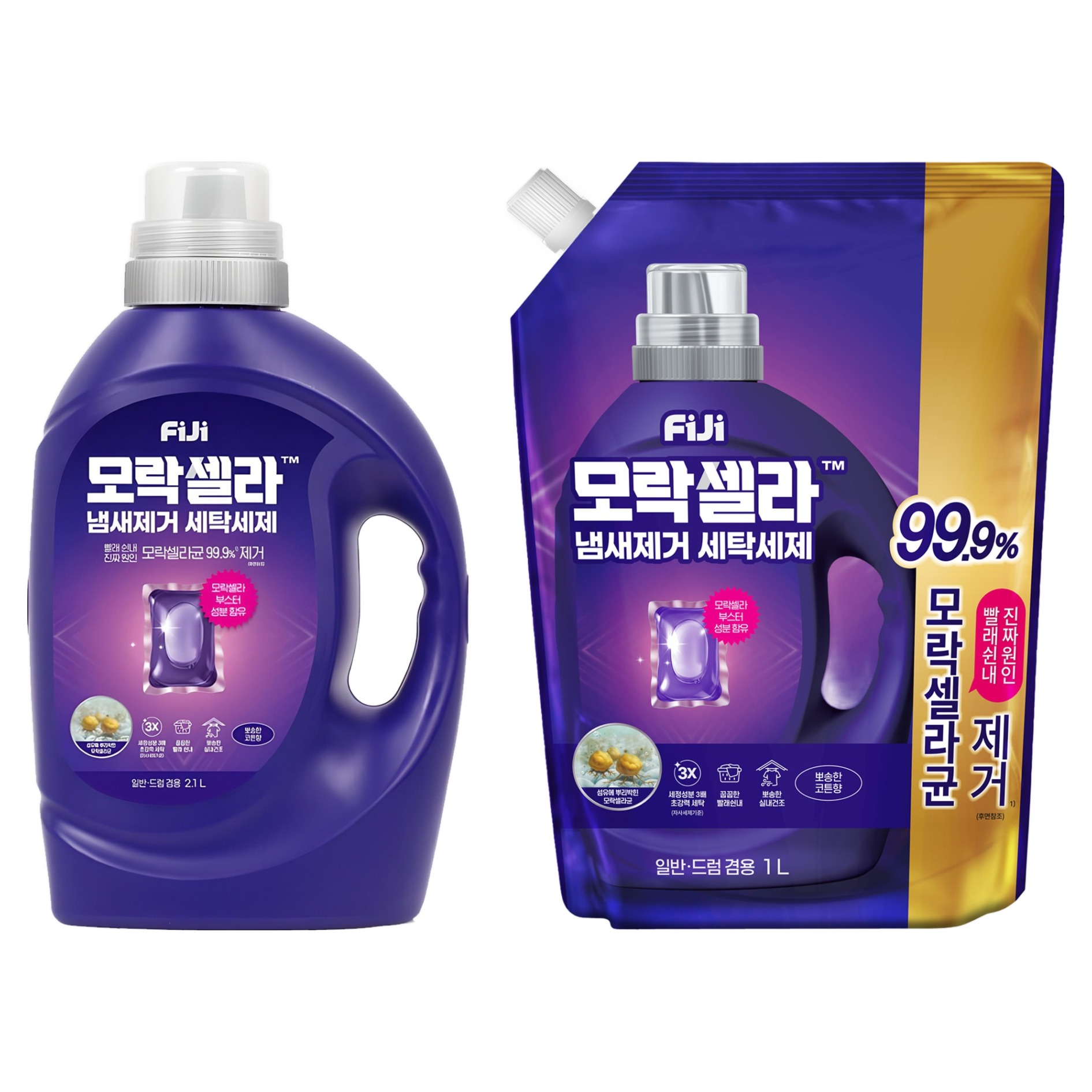 피지 모락셀라 냄새제거 액상세제 뽀송한 코튼향 본품 2.1L + 리필 1L 21,470원