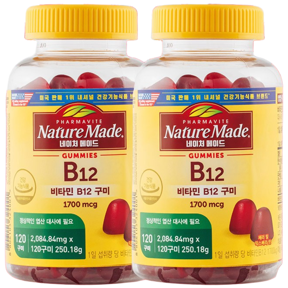 네이처메이드 비타민B12 구미 1700mcg, 120정, 2개 40,430원