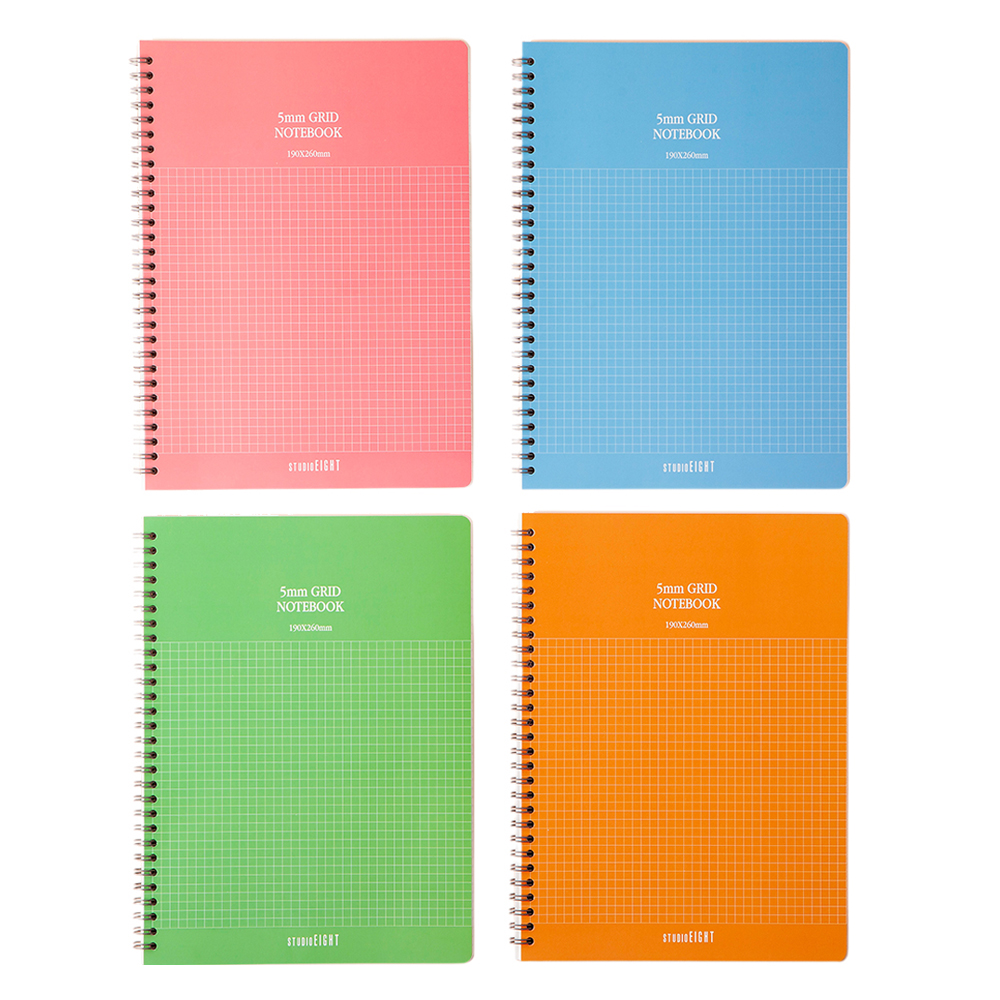 스튜디오에잇 그리드노트 4종 세트 5mm 15,200원