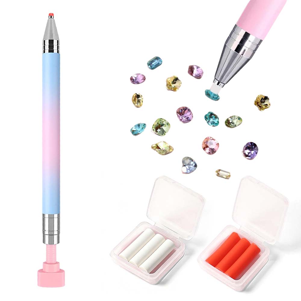 루베이 네일아트 파츠스틱 스톤피커 스톤집게 정밀픽업 인체공학 그립 네일아트/비즈 공예/보석십자수, 1개, 핑크블루 9,900원