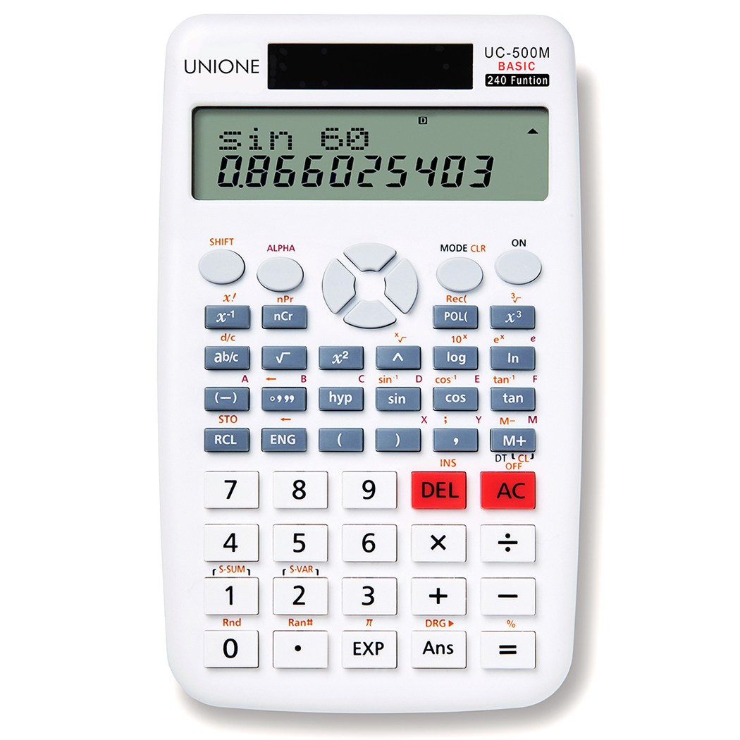 유니원 대형 공학용계산기 240가지 기능 태양열 건전지 겸용 화이트, 1개, UC-500M 14,760원
