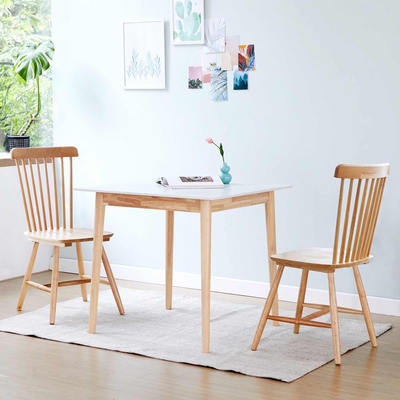 베스트리빙 스킨디 루나 톤 12T 포세린 통세라믹 800 2인용 식탁 테이블 세트/의자2개 8colors 177,000원