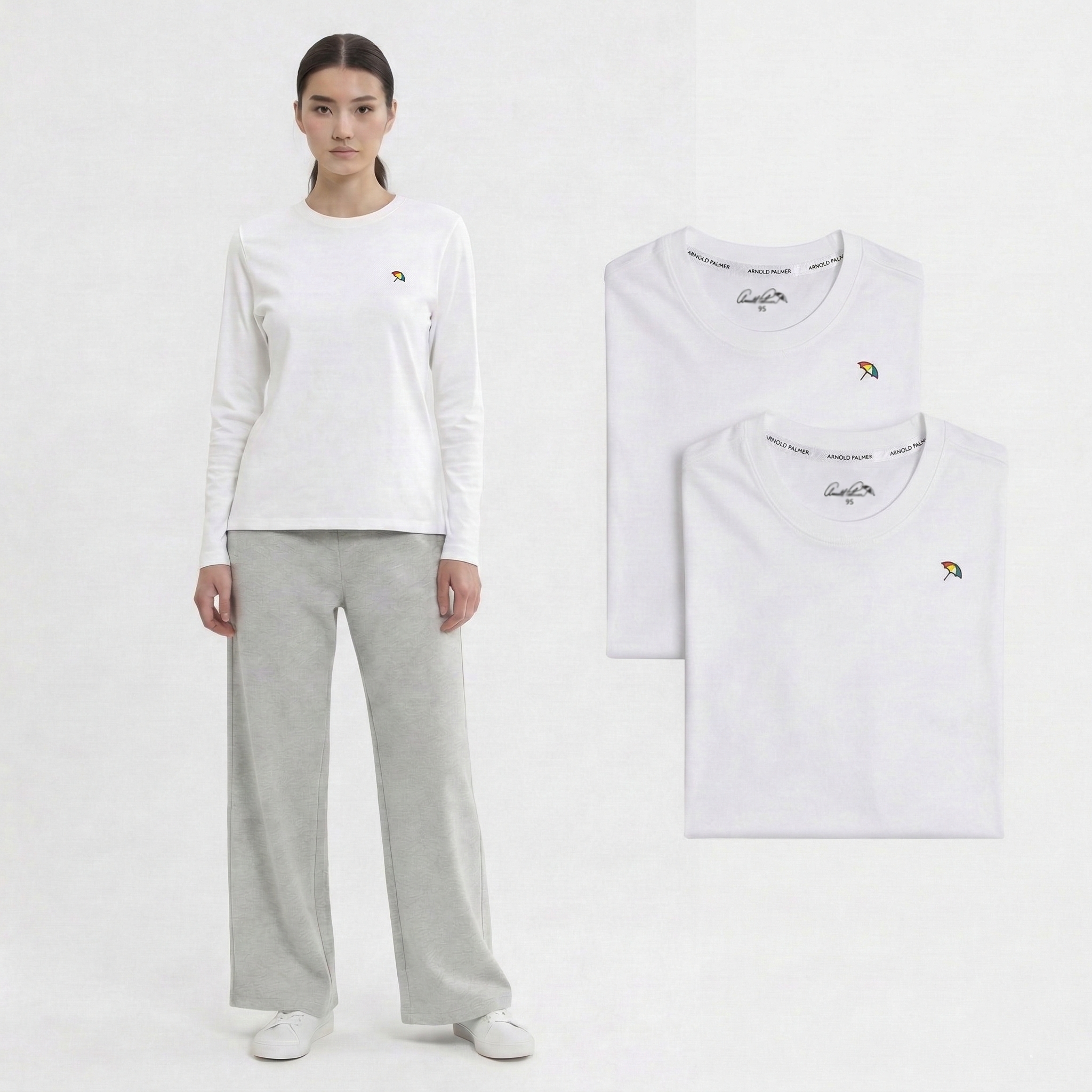 아놀드파마 여성용 긴팔 라운드 티셔츠 AWTC102WH 2p 31,080원