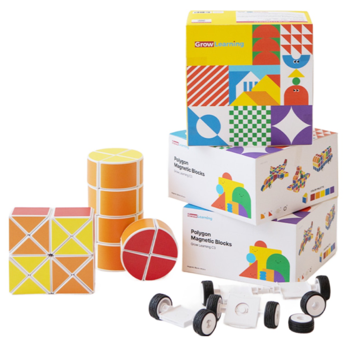 그로우러닝 다각형 C3 자석블럭 1SET (48pcs) 유아자석교구, 1개 76,350원