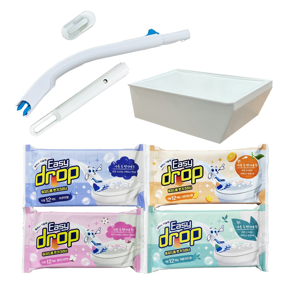 이지드롭 시즌3 변기크리너 핸들1개 + 케이스1개 + 리필브러쉬 4팩(48개입), 향4종, 4개 23,900원