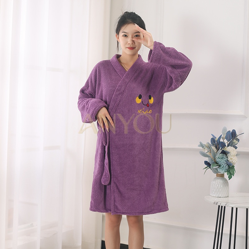 신상 파인애플 체크 욕실 가운/욕실 치마 입을 수 있는 목욕 타월 부드럽고 흡수성 좋은 가정용 파자마 호텔 욕실 가운 13,900원