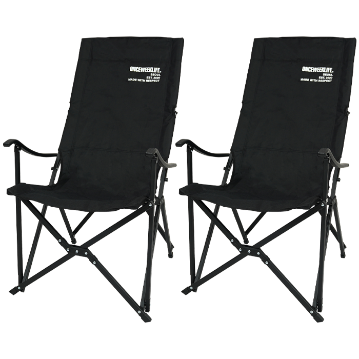원스위크라이프 캠핑 프레임 릴렉스 체어 특대, 블랙, 2개 88,990원