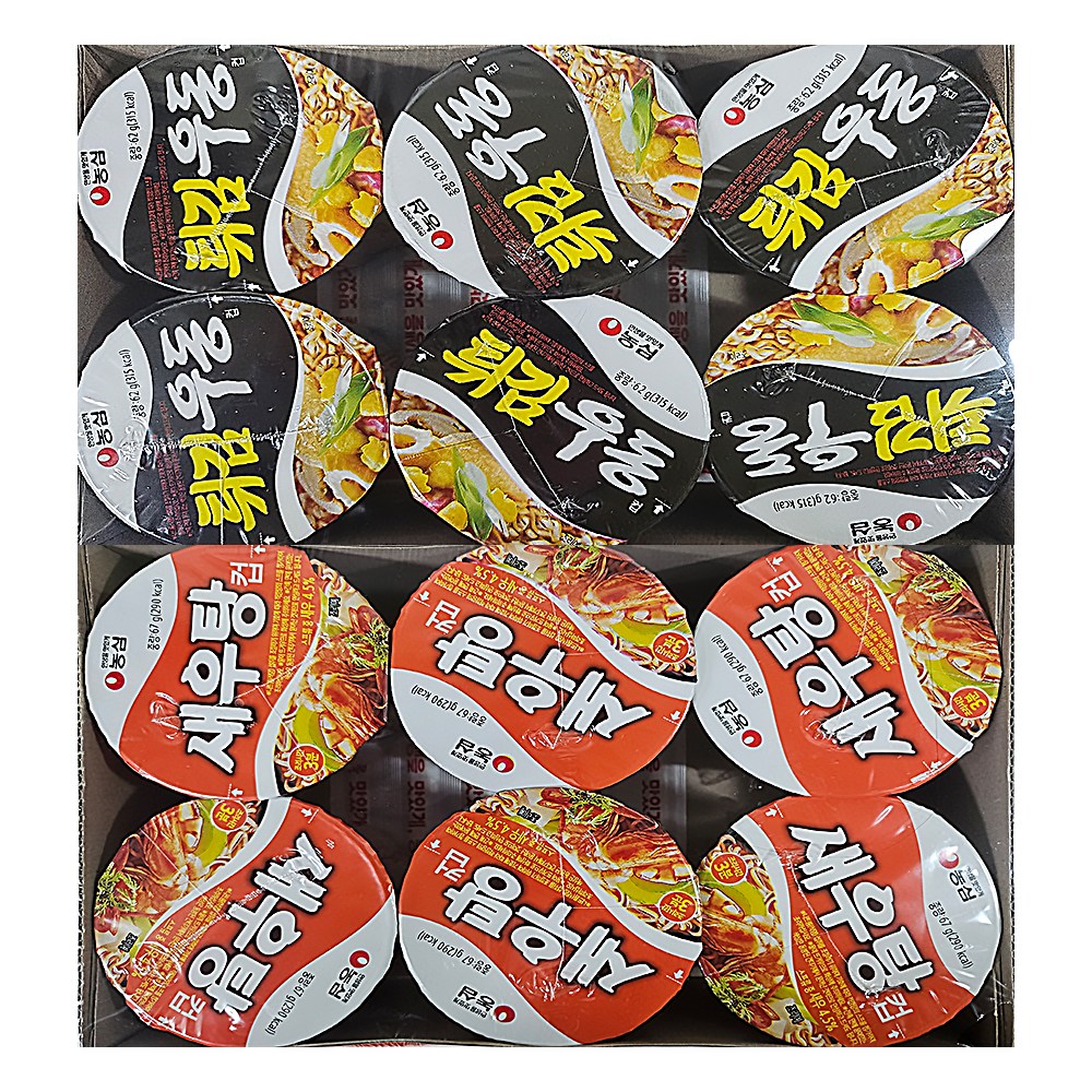 농심 새우탕 작은컵 + 농심 튀김우동 작은컵, 12개 12,580원