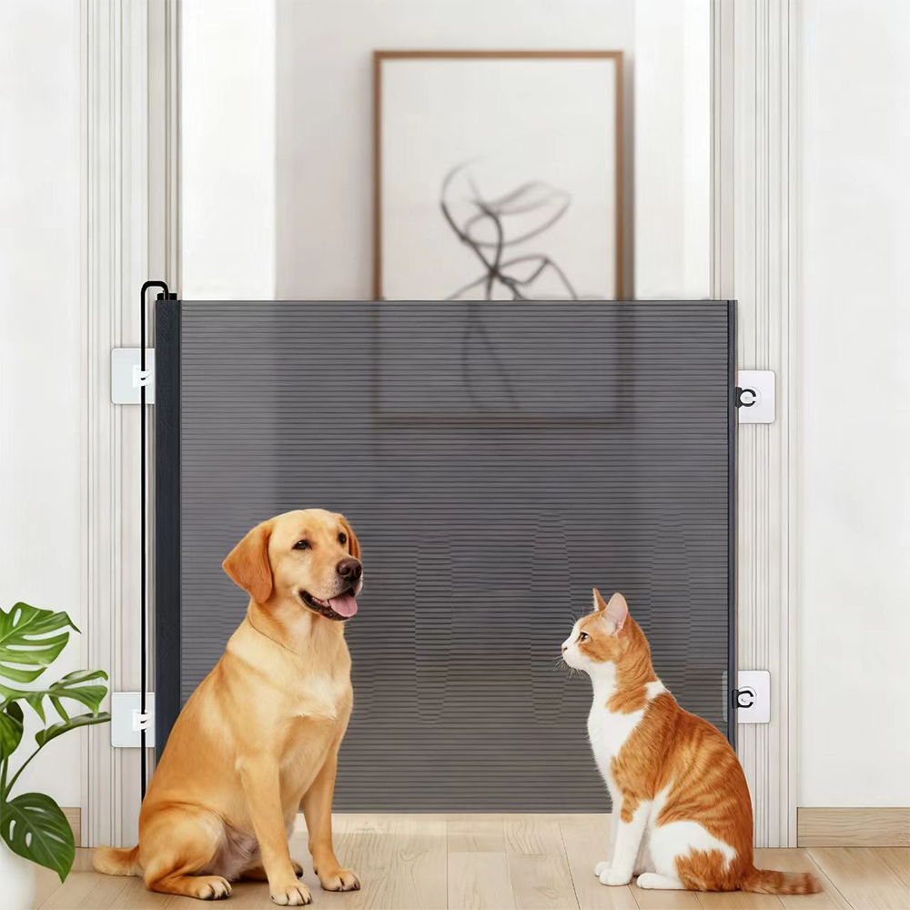 슬라이딩 펫 게이트 강아지 고양이 안전문 메쉬 무타공 접이식 방묘문, 1개, 검정색 17,200원