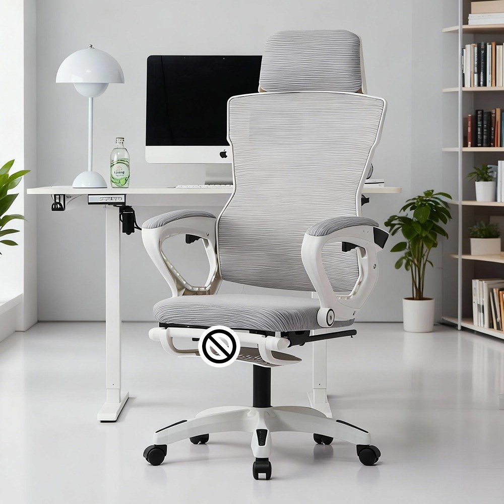 Takata 인체공학 디자인의 넓은 좌석 게이밍 의자, 발받침 포함 편안한 메쉬 컴퓨터 사무용 의자 WY2, 연한 회색 66,900원