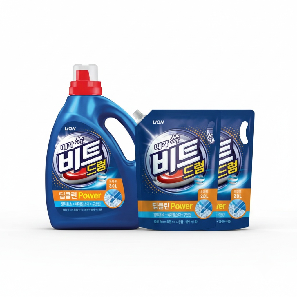 비트 딥클린 파워 액체세제, 드럼, 용기, 3L, 1개 + 리필, 2L, 3개 45,440원