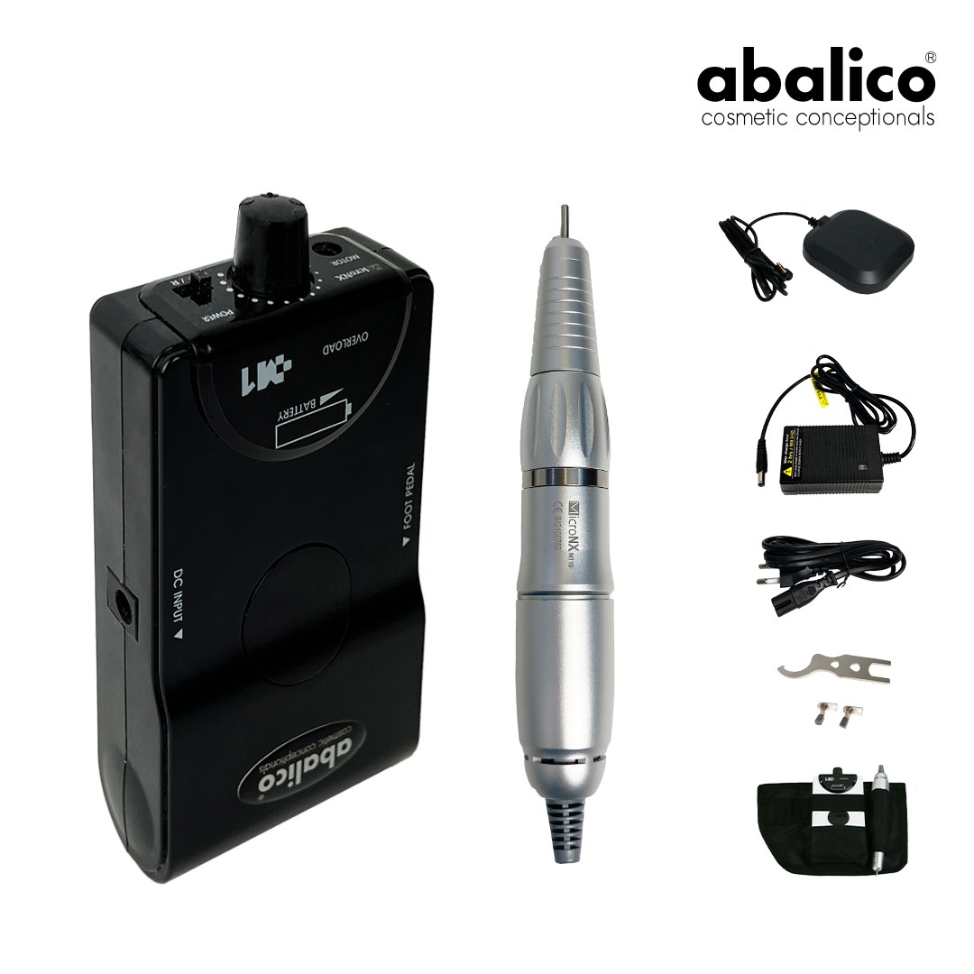 아발리코 휴대용 전문가 M1 무선 네일드릴, 본체 + 핸드피스 + 어댑터 + 풋페달 포함 7종 패키지, 1개, 블랙 497,000원