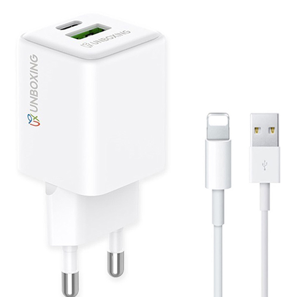 언박싱 PD 듀얼 멀티 초고속 충전기 30W + 라이트닝 8핀 케이블 2m 세트 14,410원