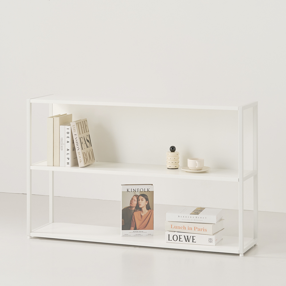 하모벨 티체 스틸 선반 책장, 화이트 + 화이트, 2단 85,000원