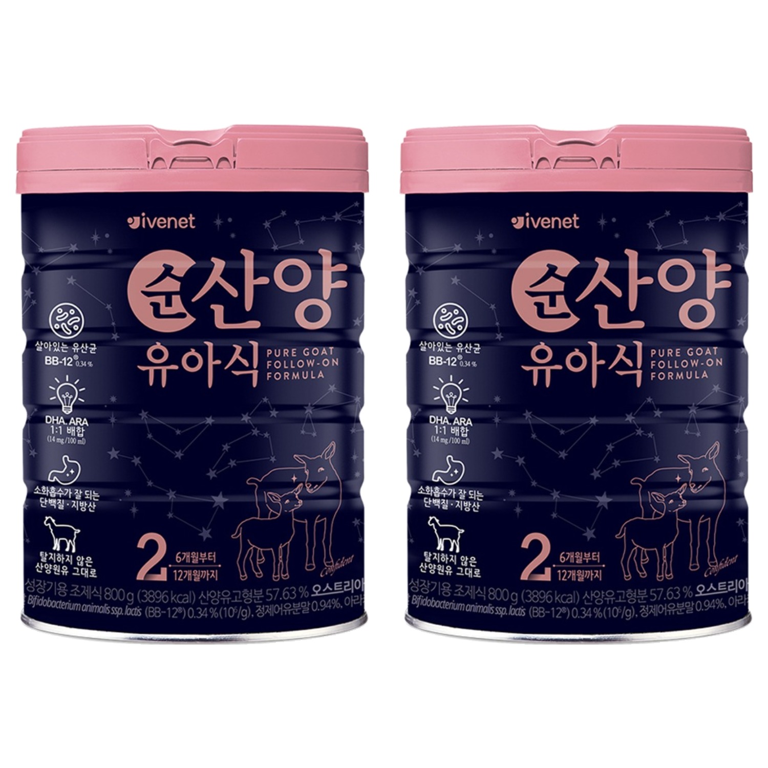 아이배냇 컨피던트 순 산양유아식 2단계, 800g, 2개 80,000원