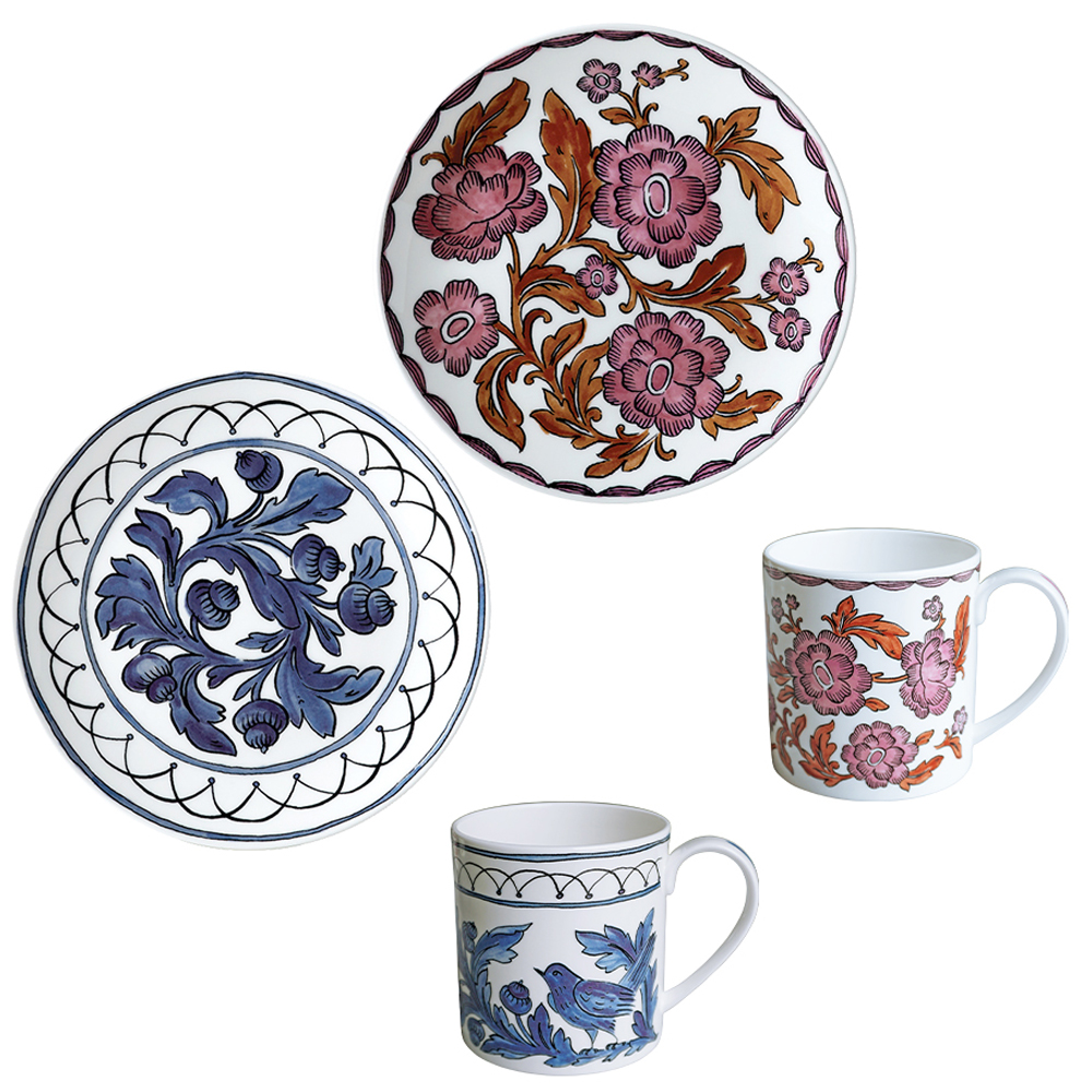 트위그뉴욕 블루버드 로사루고사 블룸 디저트 식기 세트 4p 101,600원