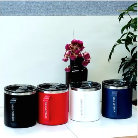 오슬로 감성 캠핑 머그컵 머그잔 아웃백 V2 420ml 손잡이 뚜껑 텀블러컵 사무실 등산, 블루 16,830원