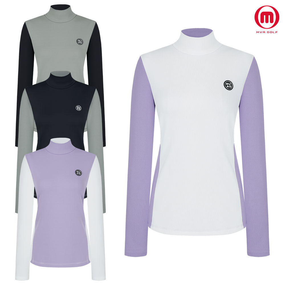 엠바골프 여성 배색 반폴라 긴팔티셔츠 M234LTS006 19,000원