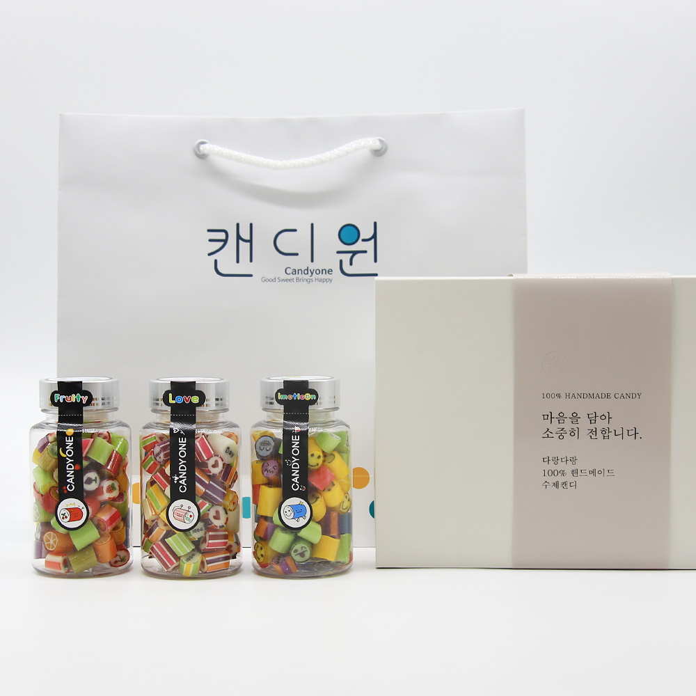 캔디원 수제캔디 수제간식세트 3종선물 가정의달 프리미엄선물, 100g, 3개 36,000원