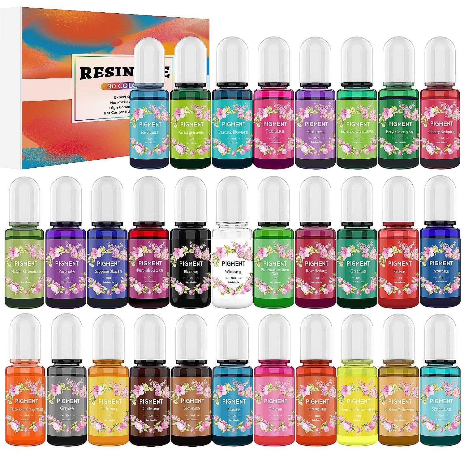 리리아트 크리스탈 UV 레진 조색제 30색 세트 레진공예용 29,500원