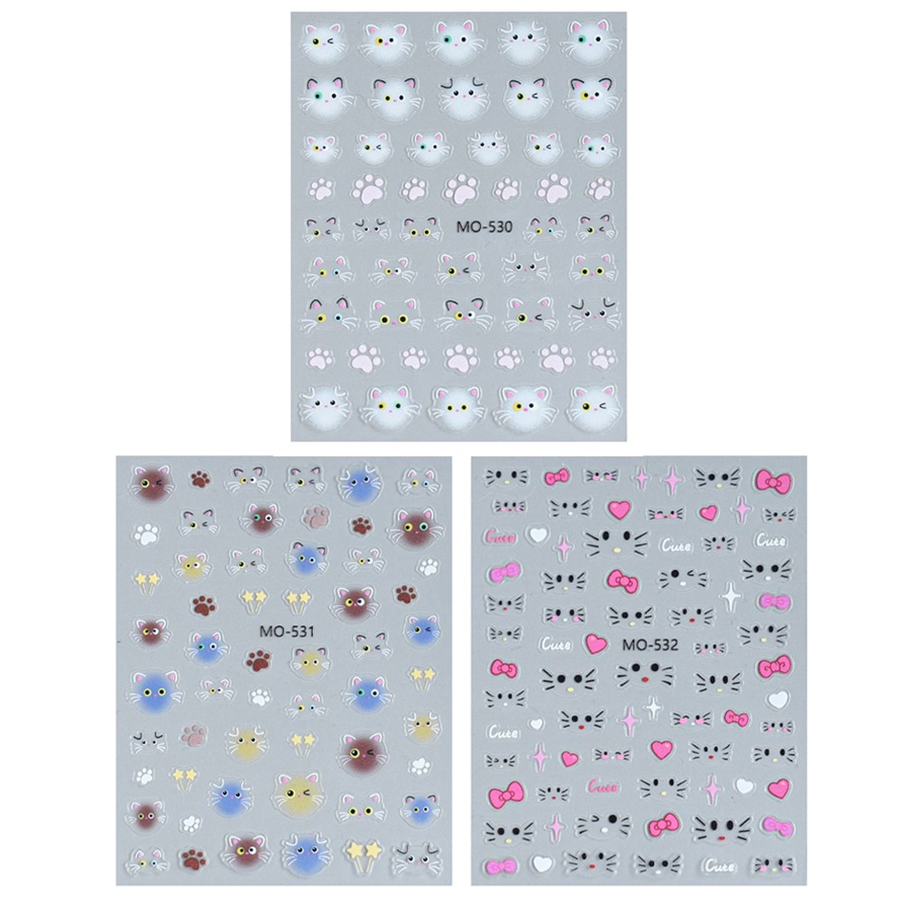 바이유즈 고양이눈 네일스티커, 3개, 혼합 7,700원