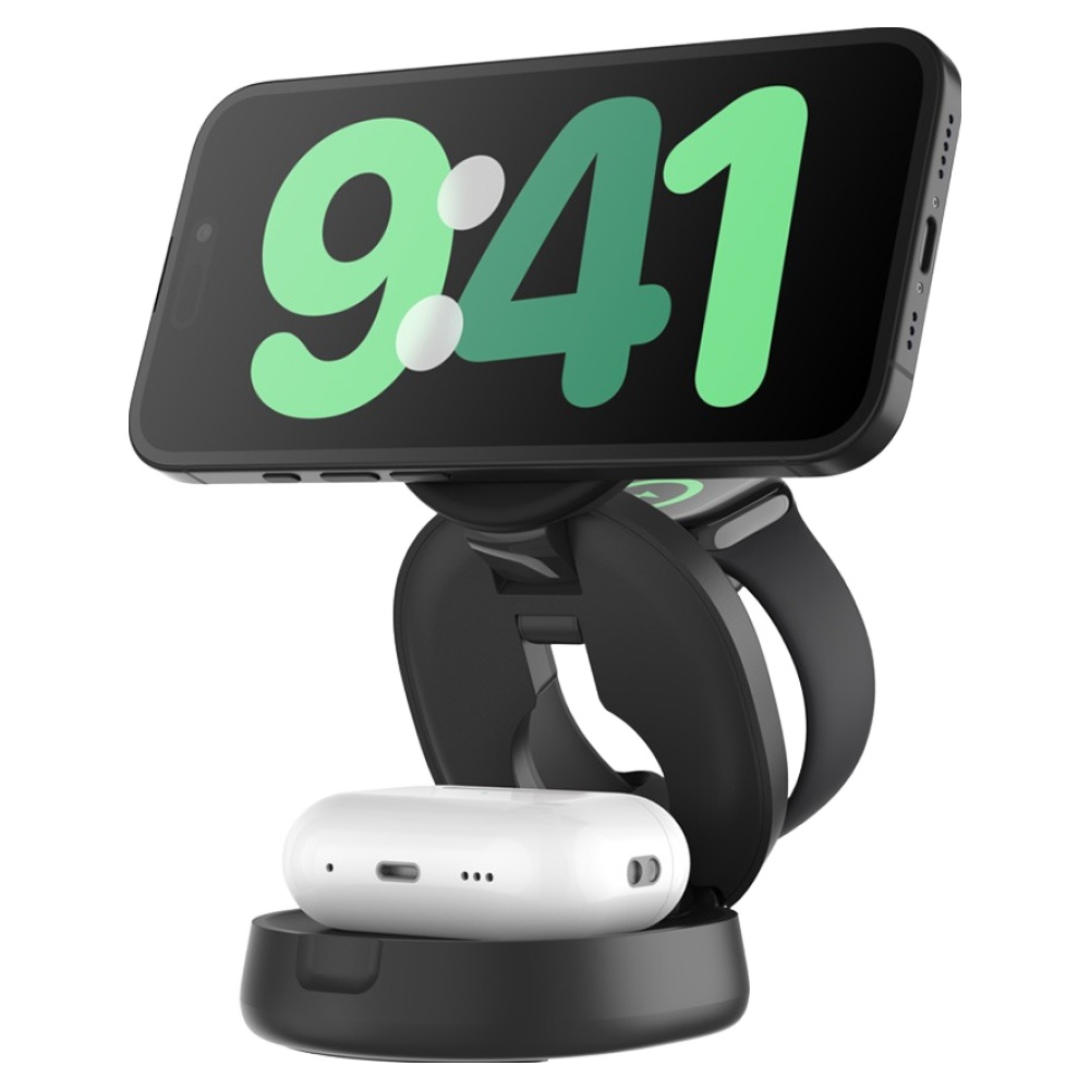 벨킨 3in1 Qi2 15W 컨버터블 마그네틱 무선 고속 충전 스탠드 초소형 각도 조절 지원 WIZ034kr, 블랙(WIZ034krBK), 1개 99,000원