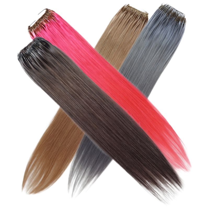 프리티레이디 100% 인모 특수컬러 50가닥 붙임머리 스킬땋기 포인트 브릿지 헤어피스 18인치&20인치 길이 2종택1 59,000원