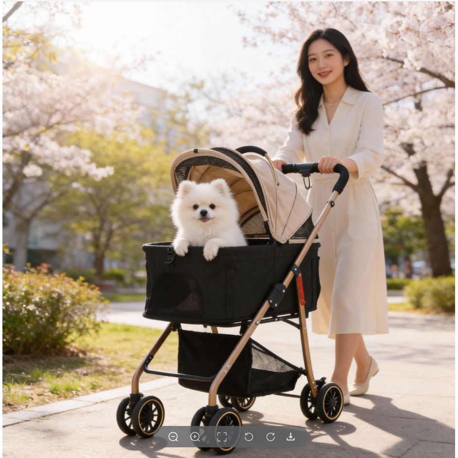 MILA&LOUIS 강아지 유모차 퀵폴딩 디럭스 강아지유모차 개모차 고양이유모차, 카키, 1개 55,000원