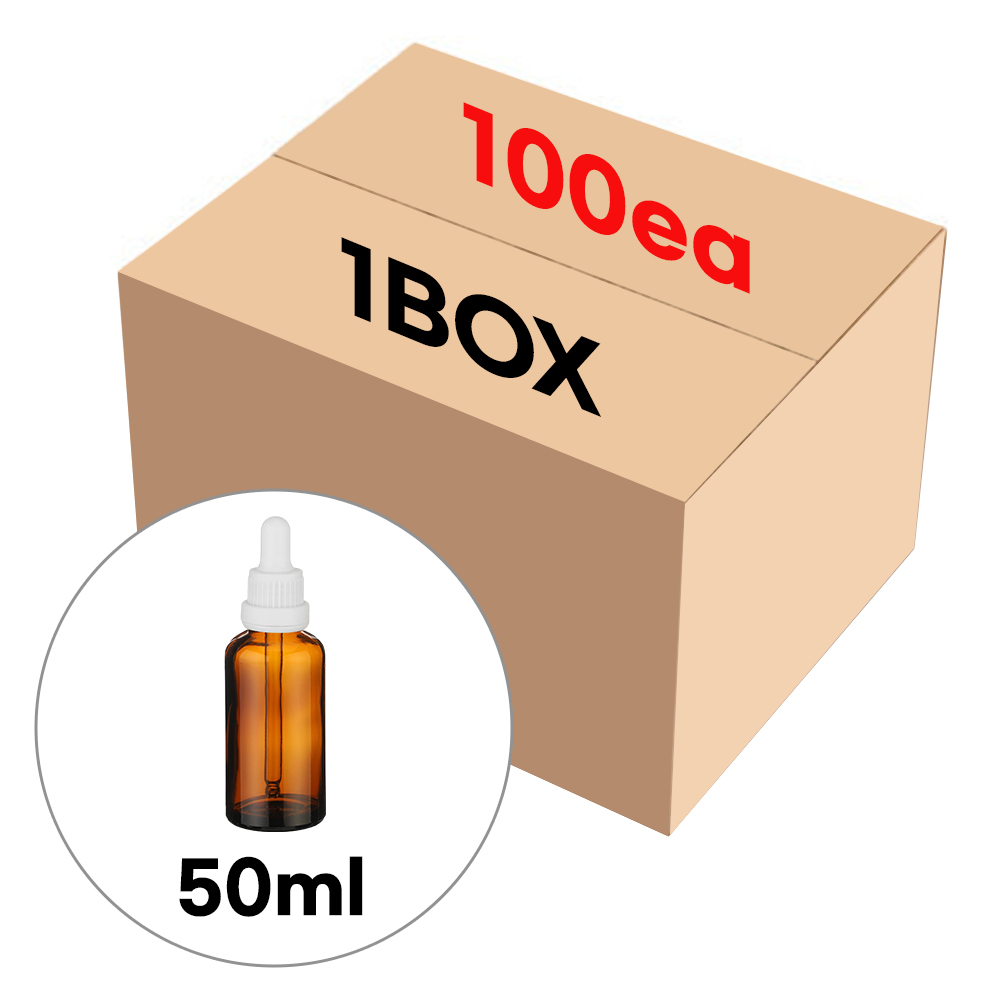 향수용기 화이트 잠금캡 스포이드 브라운 공병 50ml (1BOX 100개), 100개 41,800원