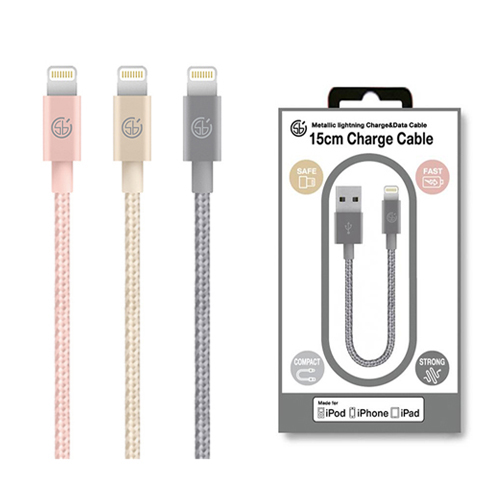 MFi 인증 15cm 메탈릭 라이트닝 충전 케이블, 라이트골드, 1개 10,900원