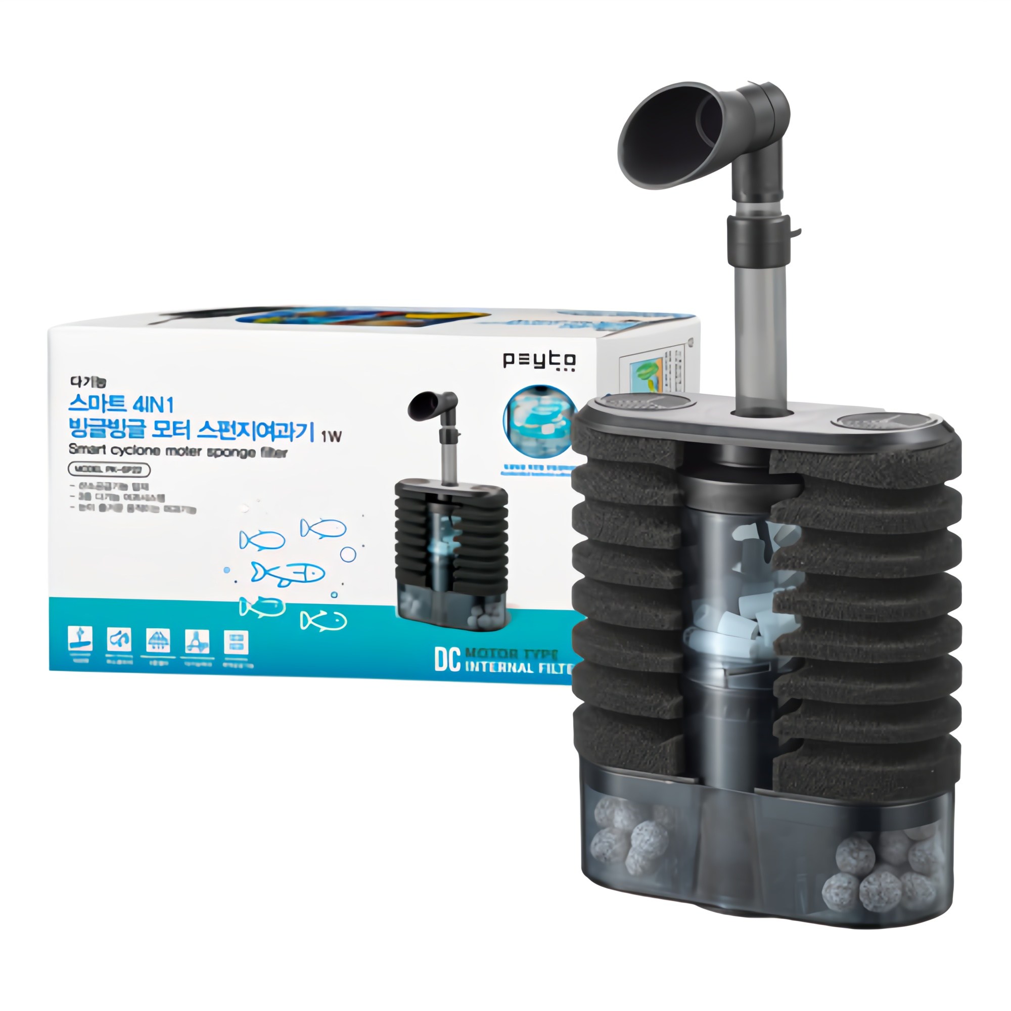 페이토 빙글빙글 4IN1 무소음 모터 스펀지여과기, 1개, 1W 24,800원