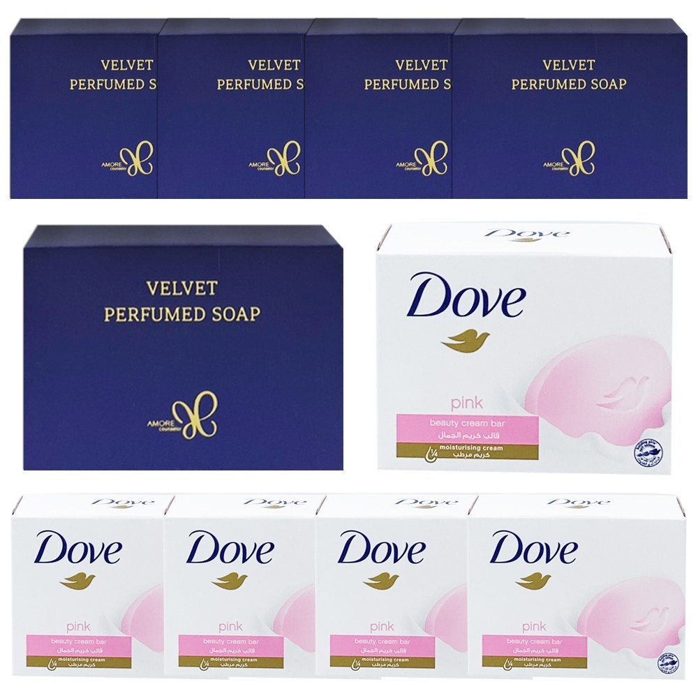 아모레 벨벳 퍼퓸드솝 5개 + 도브 뷰티 크림바 비누 핑크 5개 12,970원
