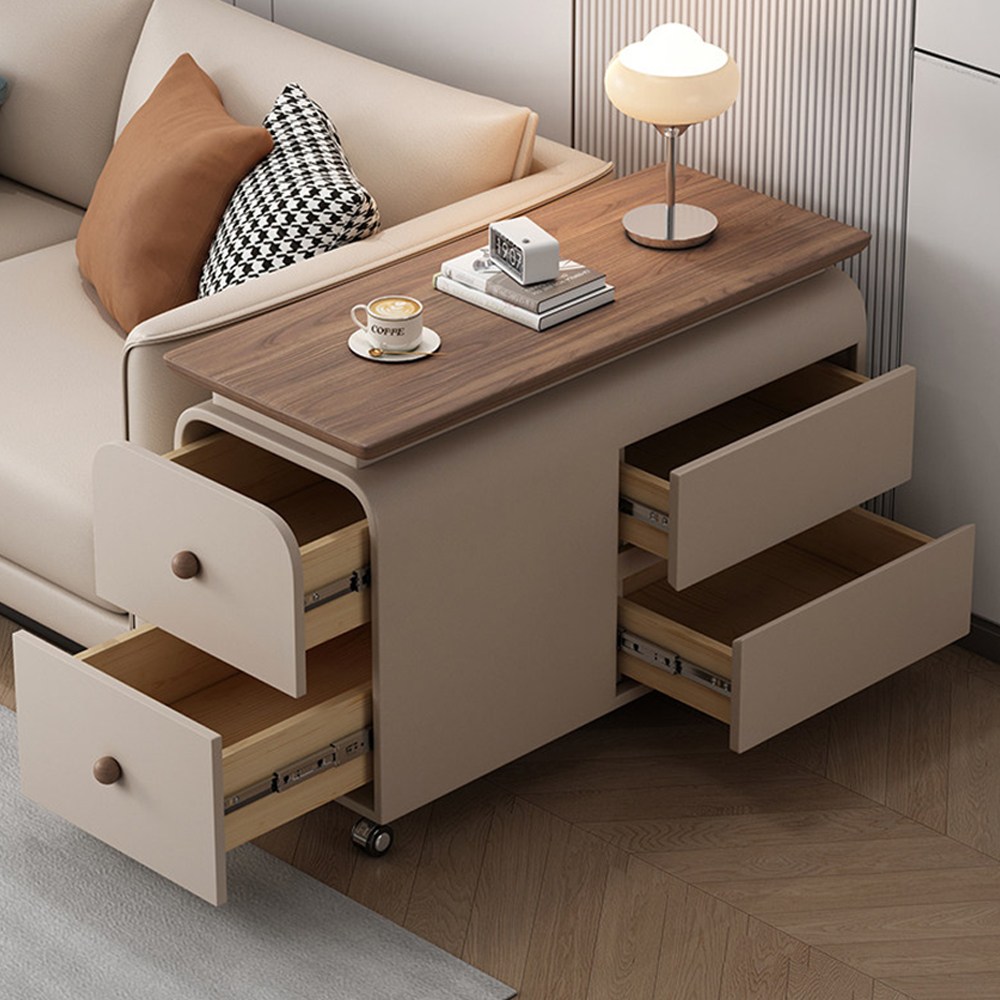 노브렌드 사이드테이블 쇼파선반 서랍장 보조테이블 쇼파사이드테이블 미니테이블 티테이블 커피테이블, 1개, 크림 아이보리, 현재가 300,000원