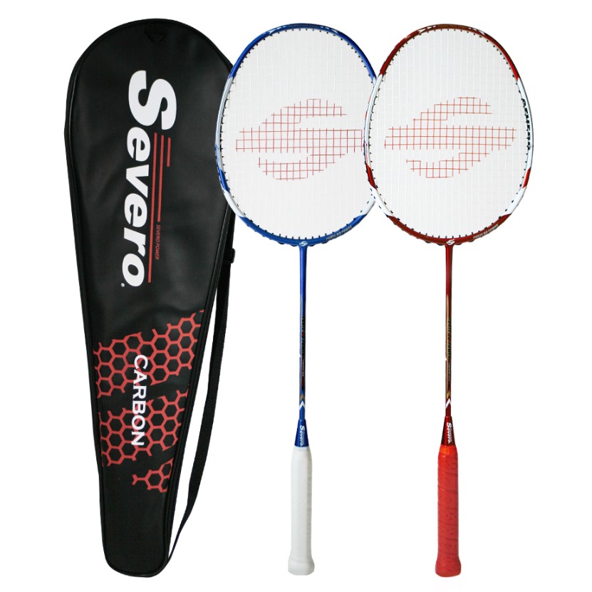 세베로 풀카본 폰테80파워 배드민턴 라켓 2p + 블랙 풀커버, 블루 + 레드, 1세트 44,800원