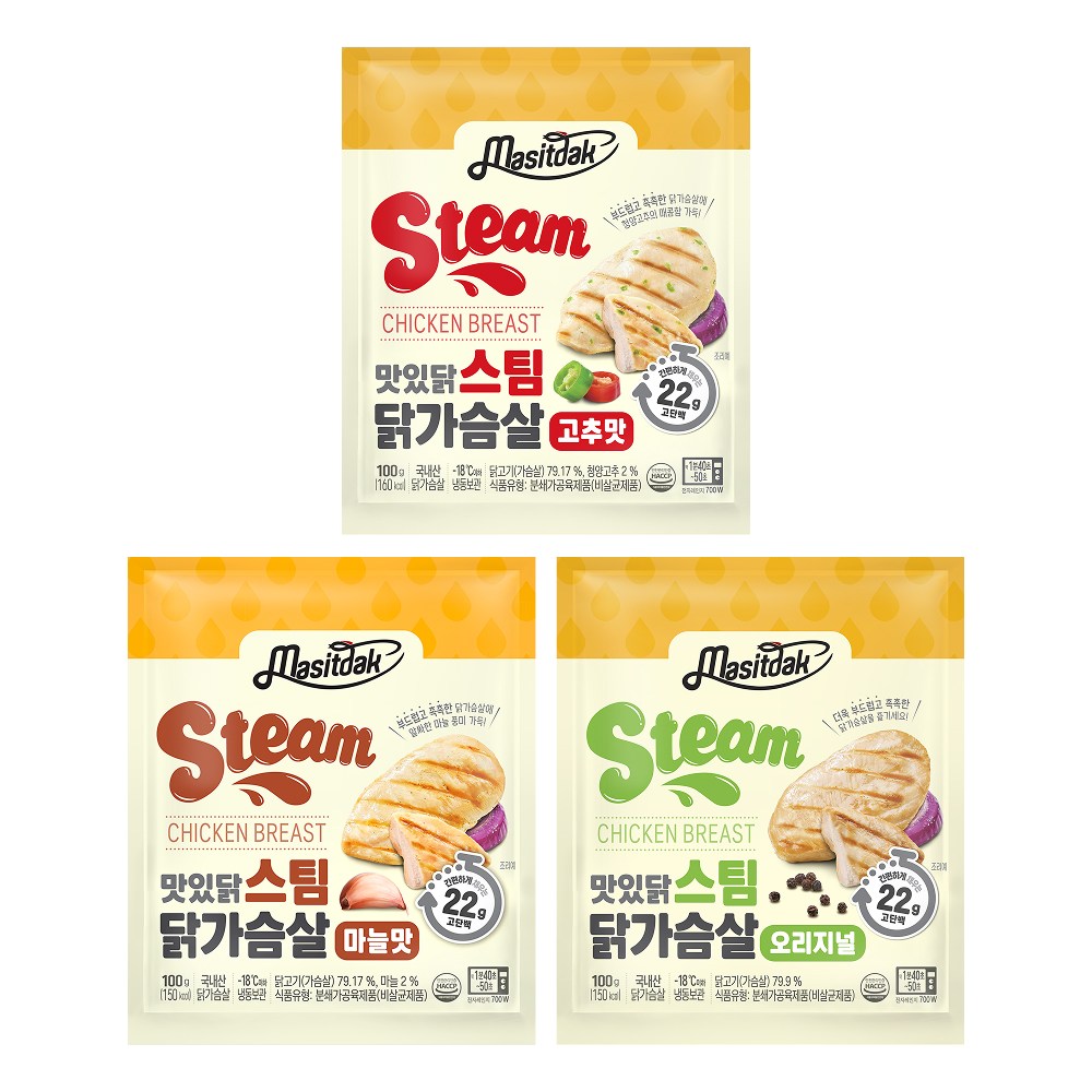[랭킹닭컴] 맛있닭 NEW 스팀 닭가슴살 3종 혼합구성, 100g, 50개 103,000원