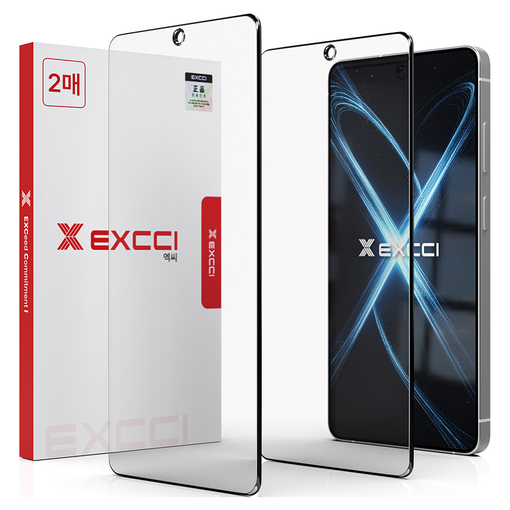 엑씨 하이브리드 풀커버 저반사 투명 고화질 강화유리 휴대폰 액정보호필름 2p 세트, 1세트 19,150원