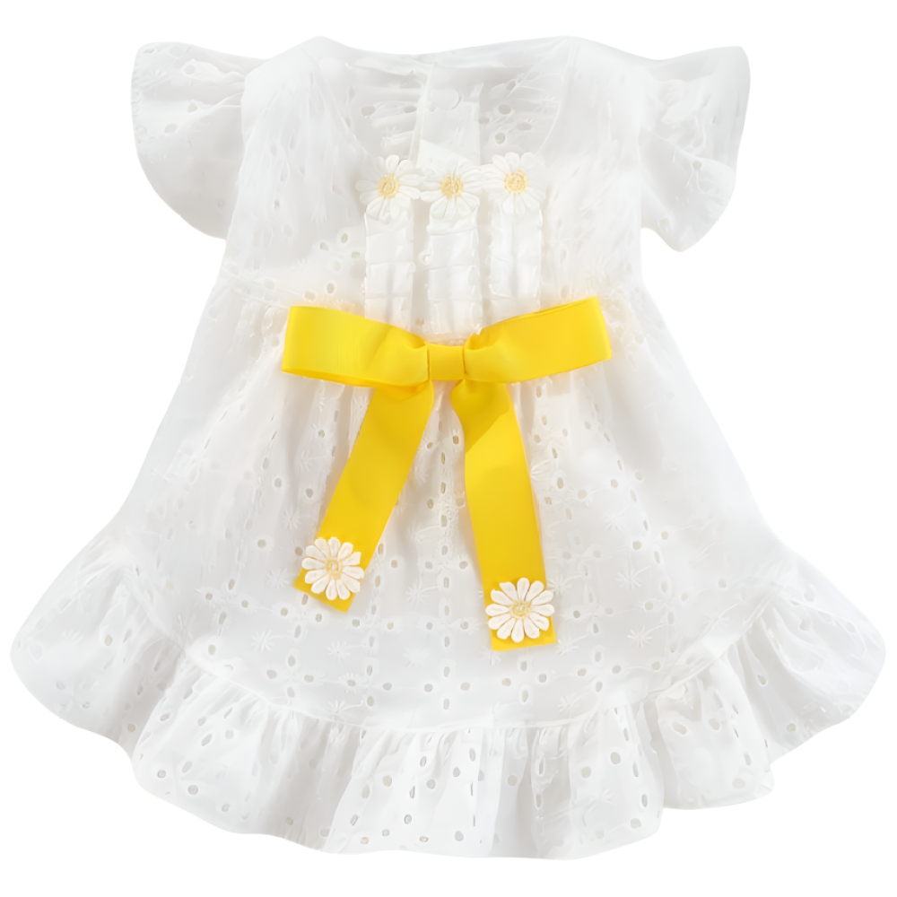 라라펫 강아지옷 원피스 봄 레이스 리본 플라워 데이지, 1개, 화이트 데이지 9,900원