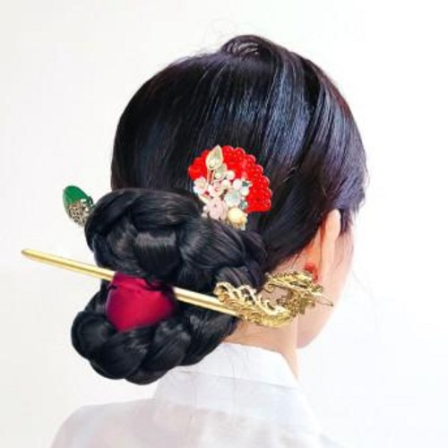 여의주 용 골드 대비녀/ 용잠비녀/ 쪽머리 비녀/ 중전비녀/장잠 사극비녀 35,600원