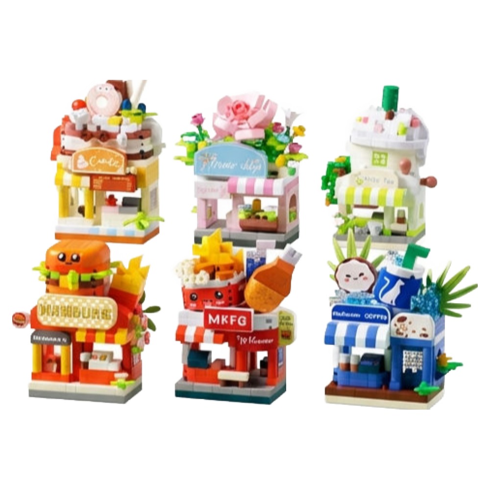 미니 스트리트 푸드샵 나노블럭 조립 건물 6종 DIY 장난감 SC24, 혼합, 6개 15,800원