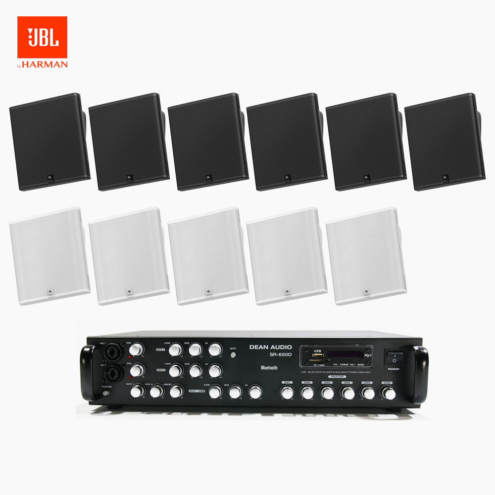 JBL 매장 카페 회의실 상업용 SLP-14T 벽걸이 라우드 스피커 11개+SR-650D 6채널 앰프 음향패키지 5,280,000원