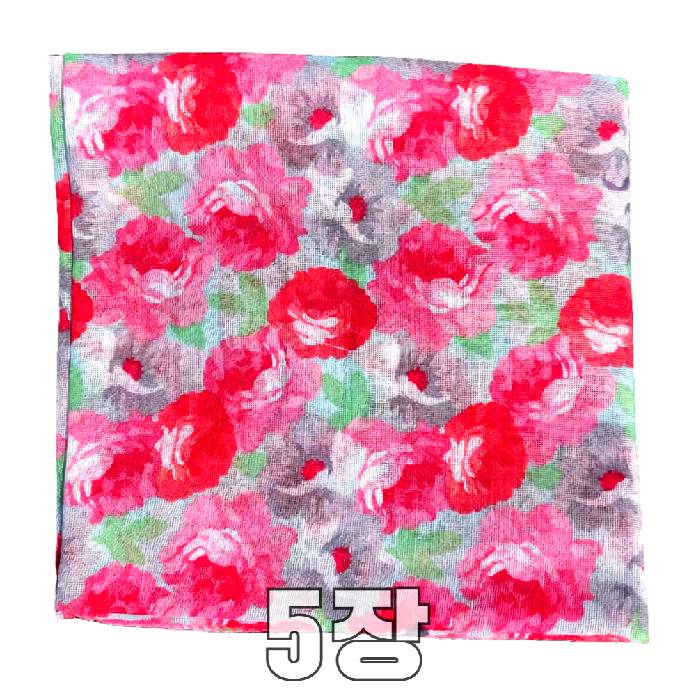 톡이네 꽃무늬손수건스카프 거즈면손수건 플라워 여성 여름 면 단체 등산 여행 손수건 19,800원