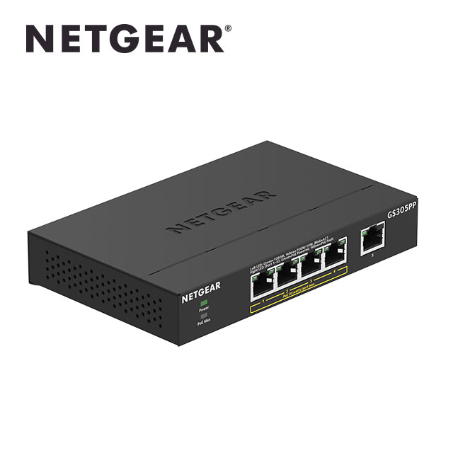 넷기어 GS305PP - 5포트 기가비트 POE+ 이더넷 스위치(4포트 PoE+ 지원) 스위칭허브, GS305PP, 1개 220,000원