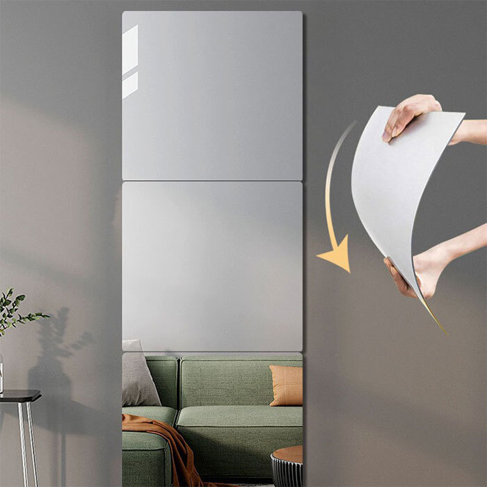 모던 직사각 초슬림 안전 벽거울 유연한 인테리어 공간확장 셀프 부착 거울 4,900원