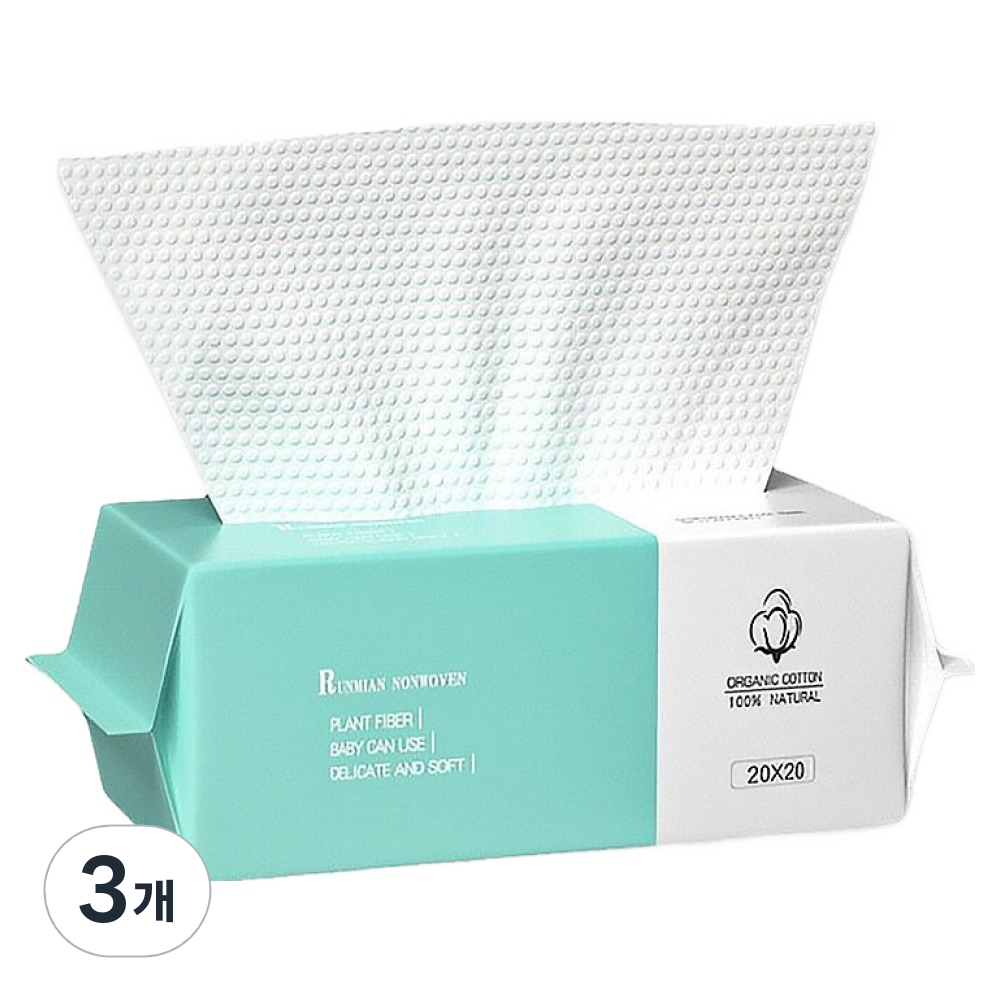 일회용 세안 코튼 소프트 타월 화이트, 3개, 100매입 21,890원