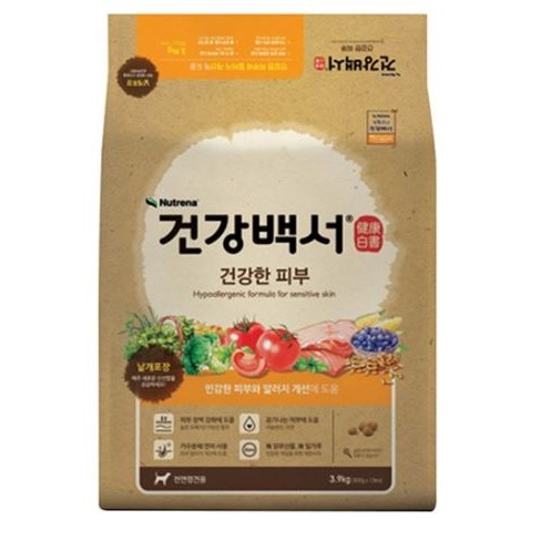 건강백서 전연령 생선 건강한 피부 애견사료, 피부/피모, 3.9kg, 1개 28,680원