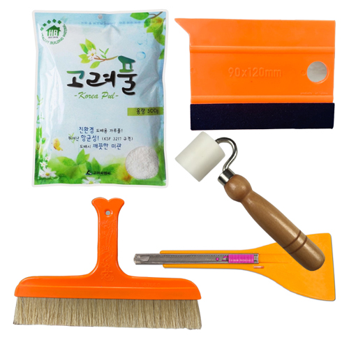 도배풀 세트 10평시공 풀솔도배칼 도배헤라 시트지헤라 도배용품, 도배풀세트 5종 32,000원